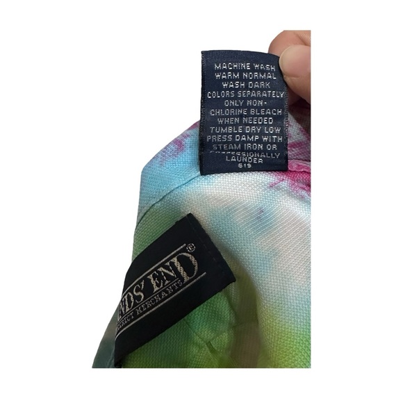 Lands' End Red and Yellow Casual Button Down Shirt - Picture 3 of 7